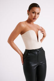 Dahlia Strapless V Corset - Cream