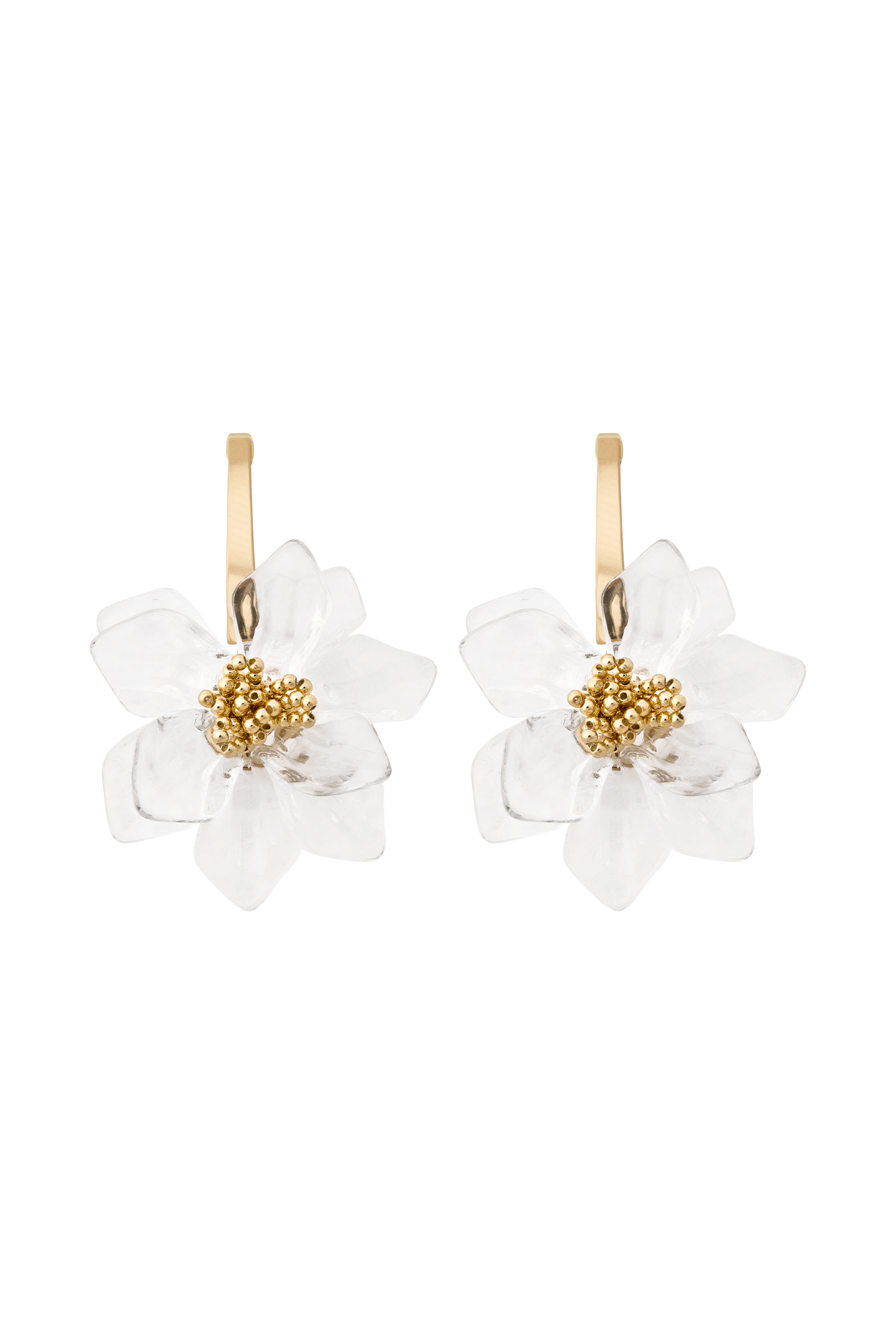 Naomi Acrylic Flower Earring - Gold | MESHKI