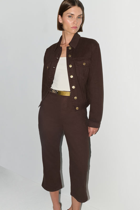 Mary Denim Capris - Chocolate