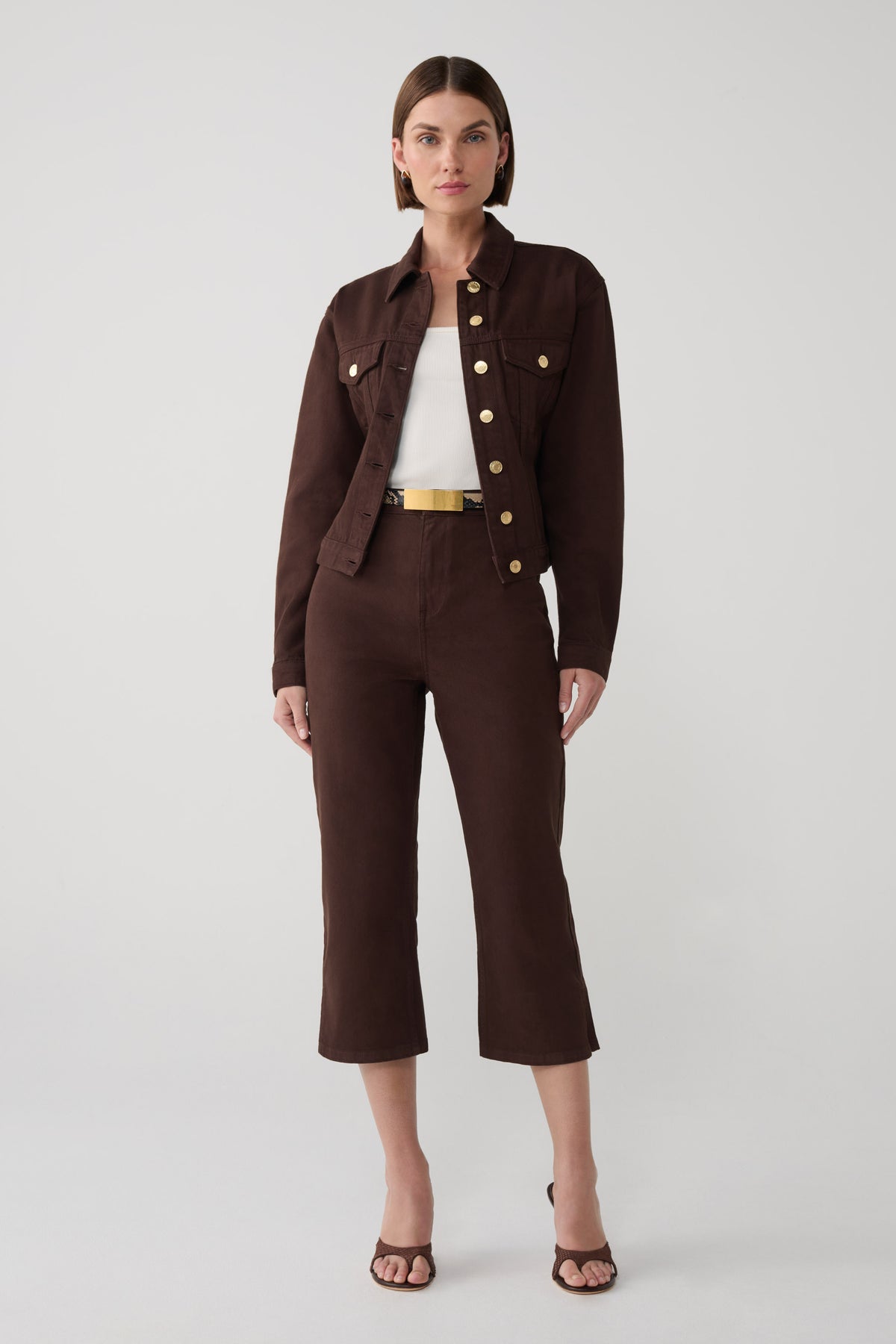 Mary Denim Capris - Chocolate #2