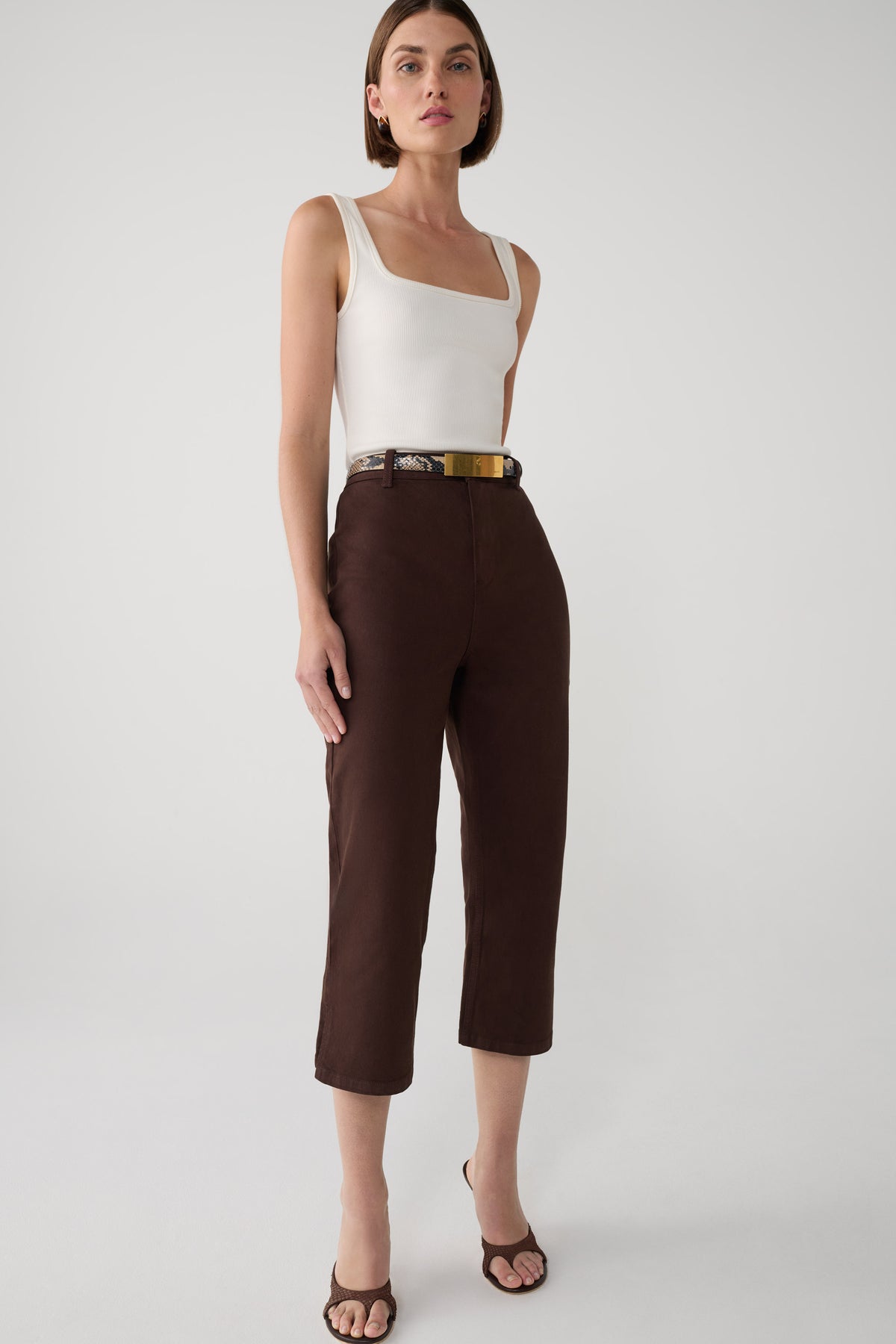 Mary Denim Capris - Chocolate