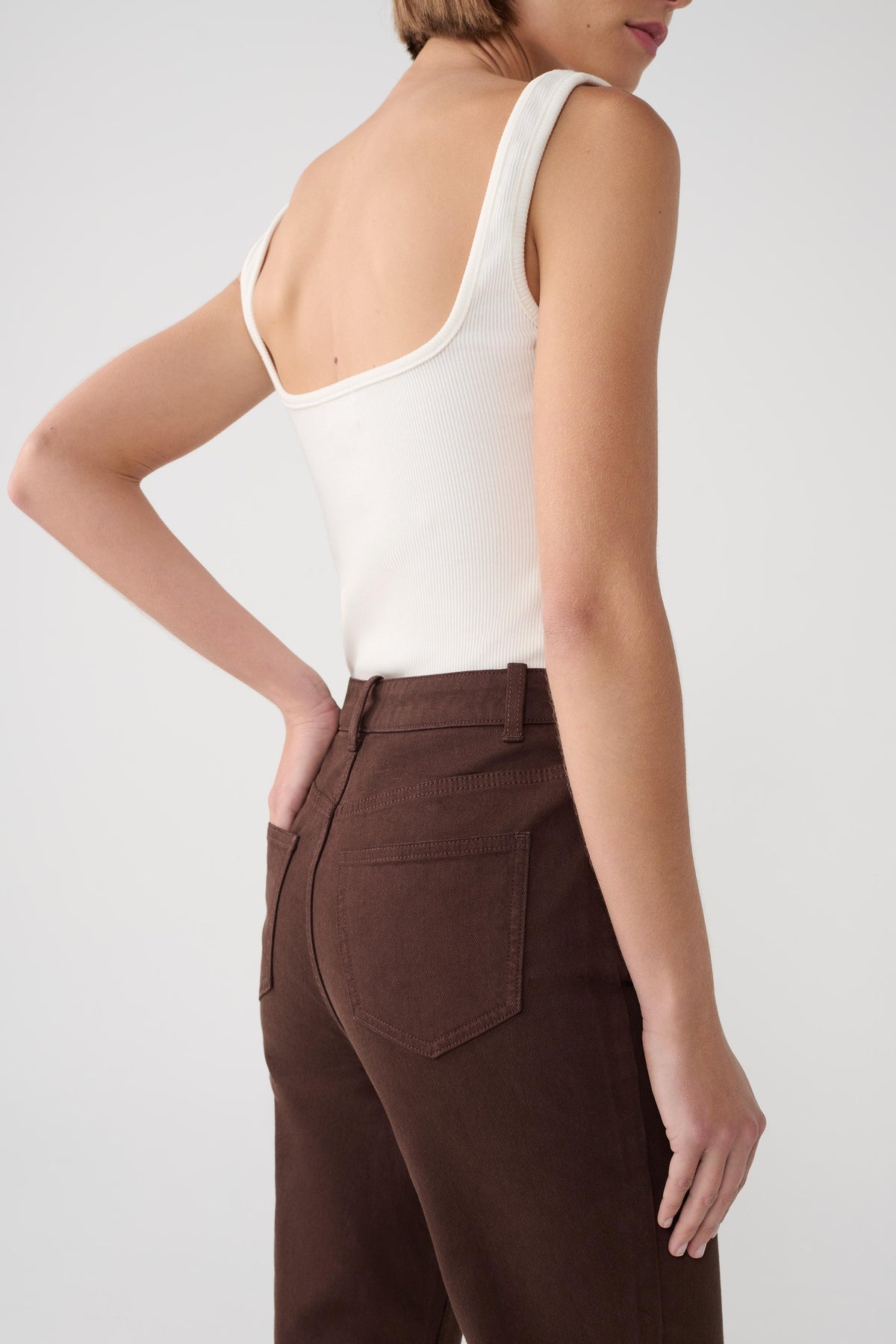 Mary Denim Capris - Chocolate #3