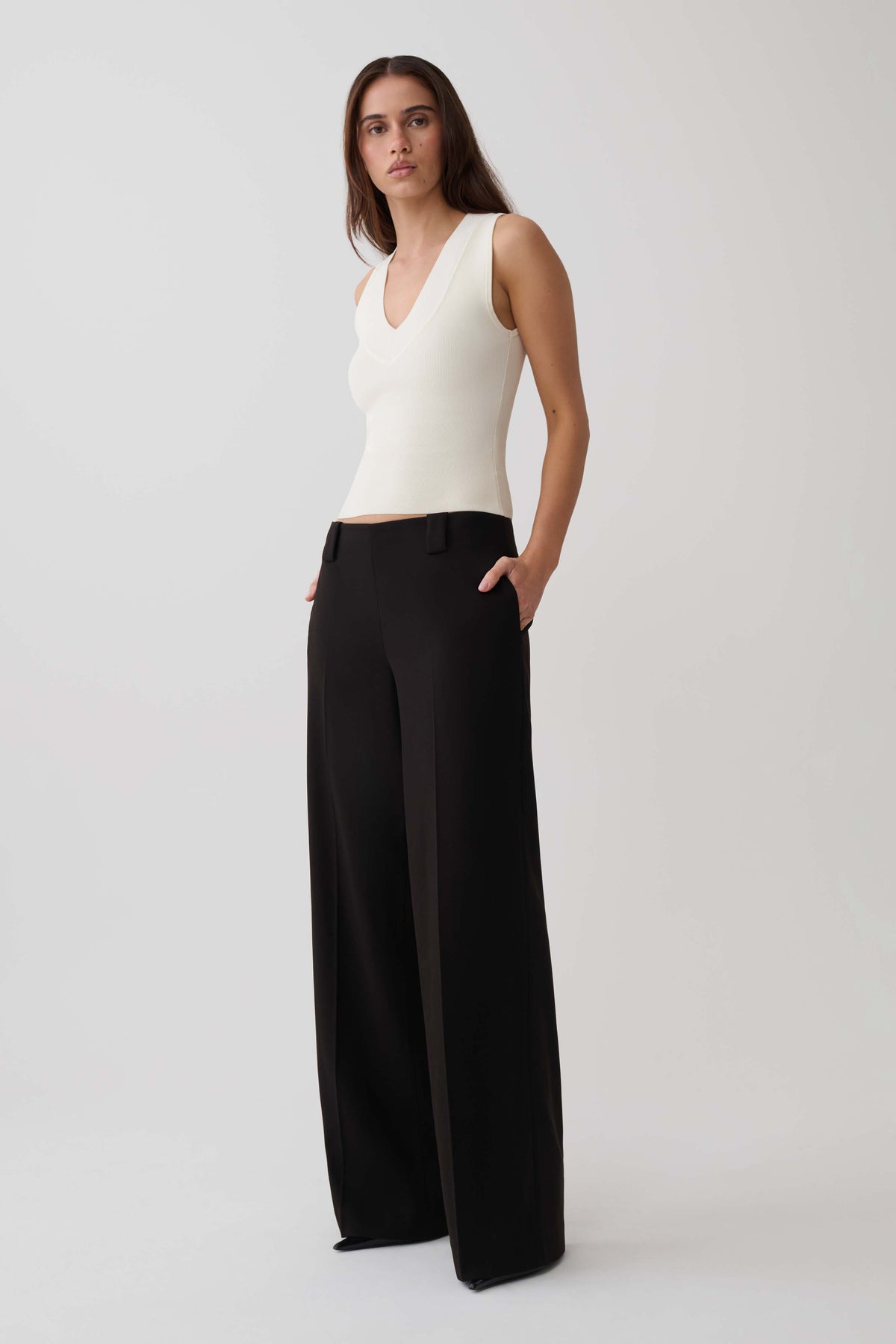 Katherine Suiting Straight Leg Pants - Black #3