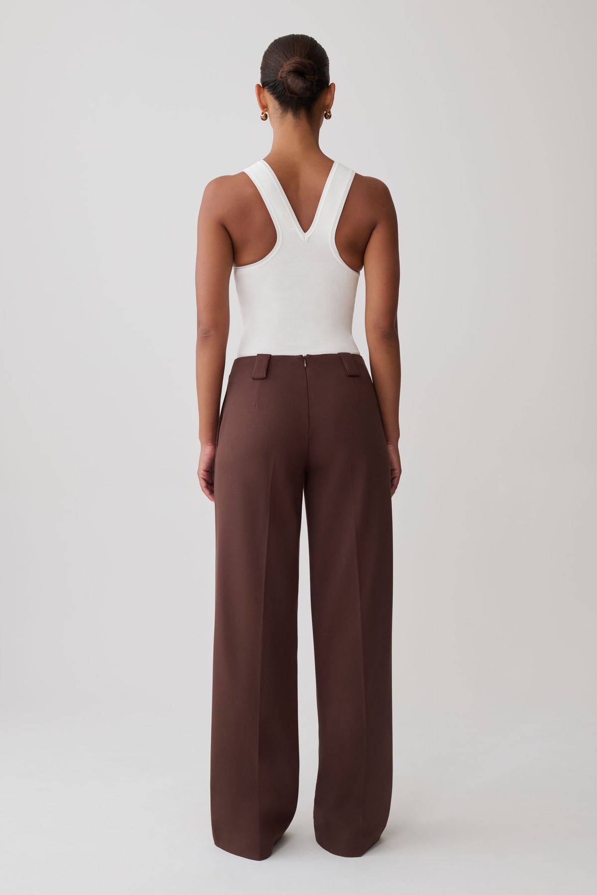 Katherine Suiting Straight Leg Pants - Dark Chocolate #4
