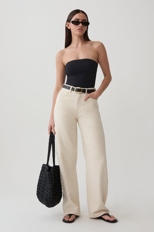 Bronte Straight Leg Denim Jeans - Neutral Snake