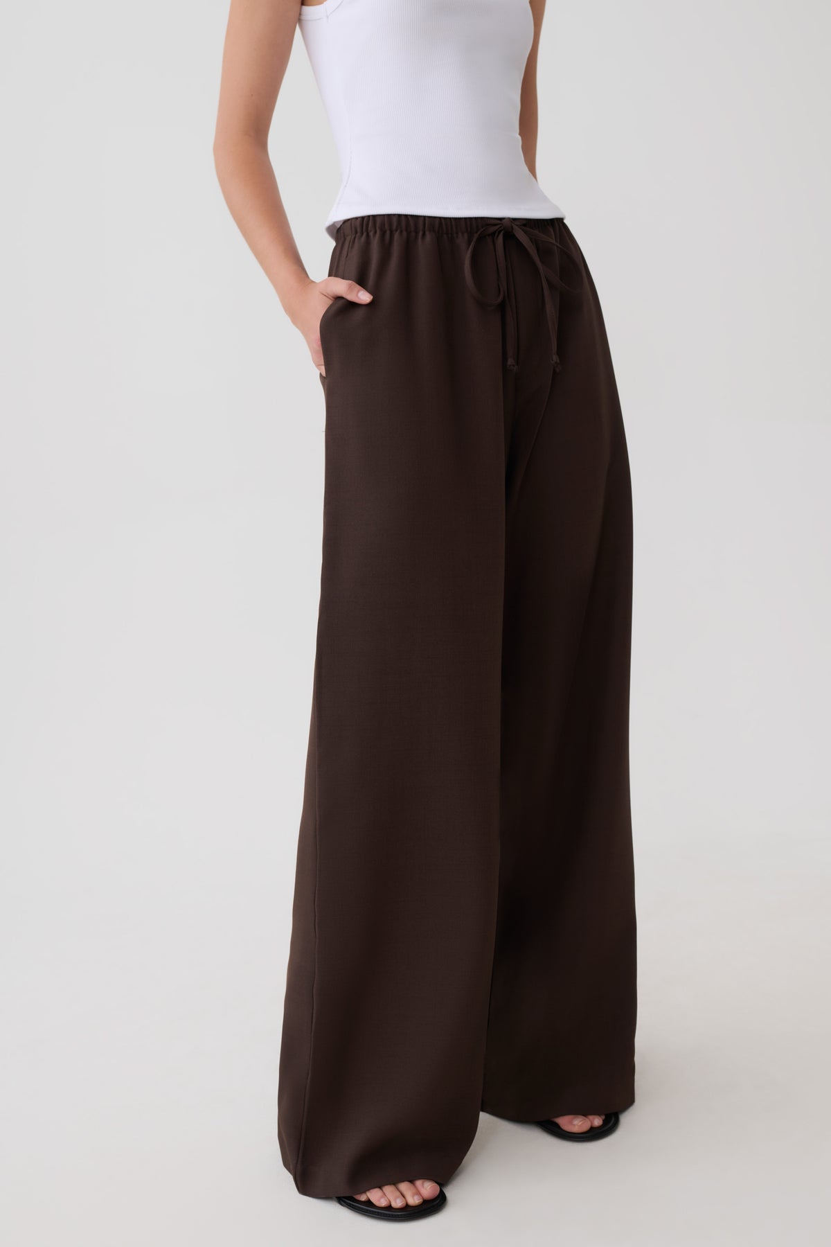 Sherry Straight Leg Suiting Pant - Chocolate #6