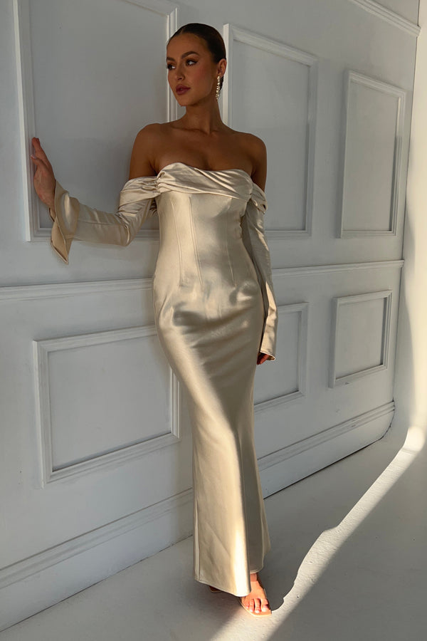off Shoulder Party Prom Dresses Gold Embroidery Bridal Wedding Gowns Z513 -  China Bridal Dress and Wedding Dress price | Made-in-China.com