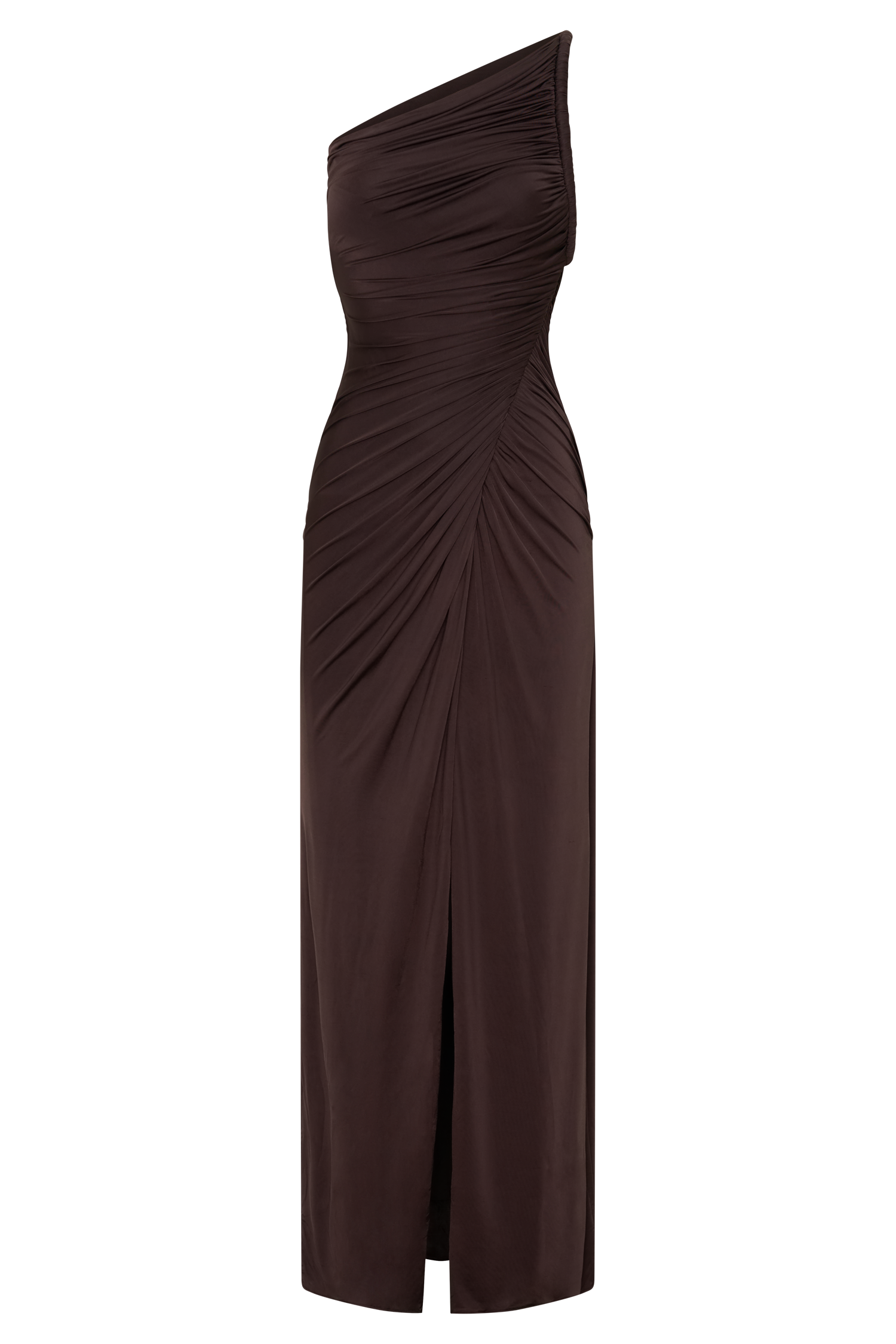 Ryn Twisted One Shoulder Maxi Dress - Dark Chocolate #9
