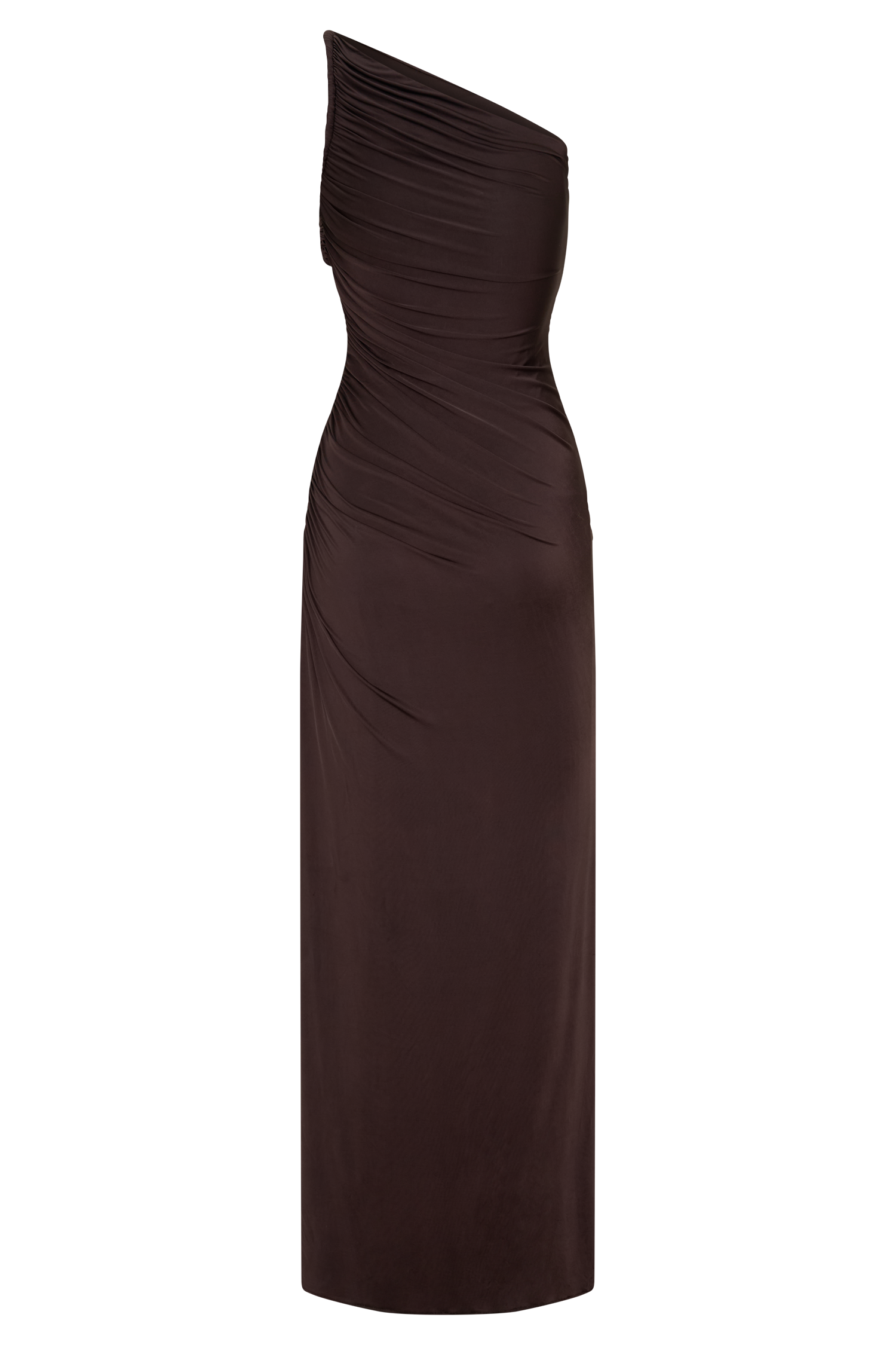 Ryn Twisted One Shoulder Maxi Dress - Dark Chocolate #8