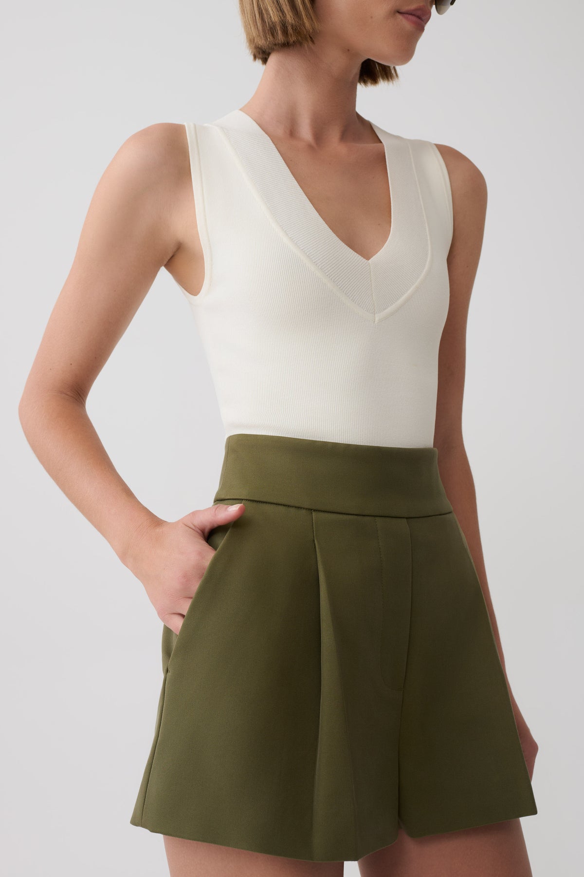 Alden High Waisted Short - Olive #3