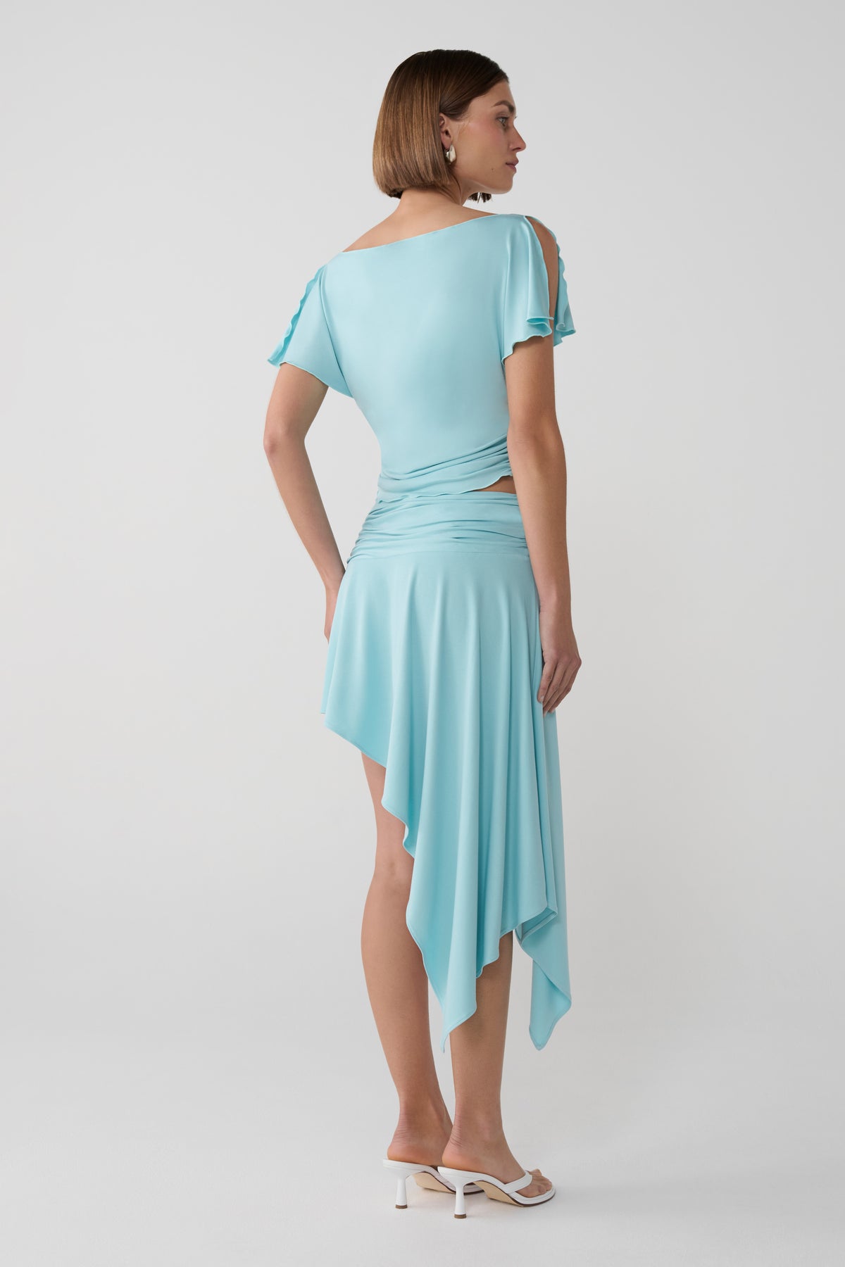 Talise Modal Hankie Midi Skirt - Aqua Blue #2