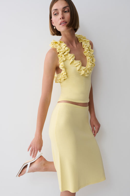 Tayler Knit Skirt - Butter