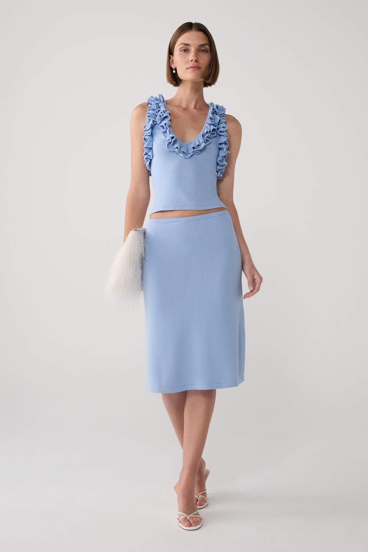 Tayler Knit Skirt - Cornflower Blue #2