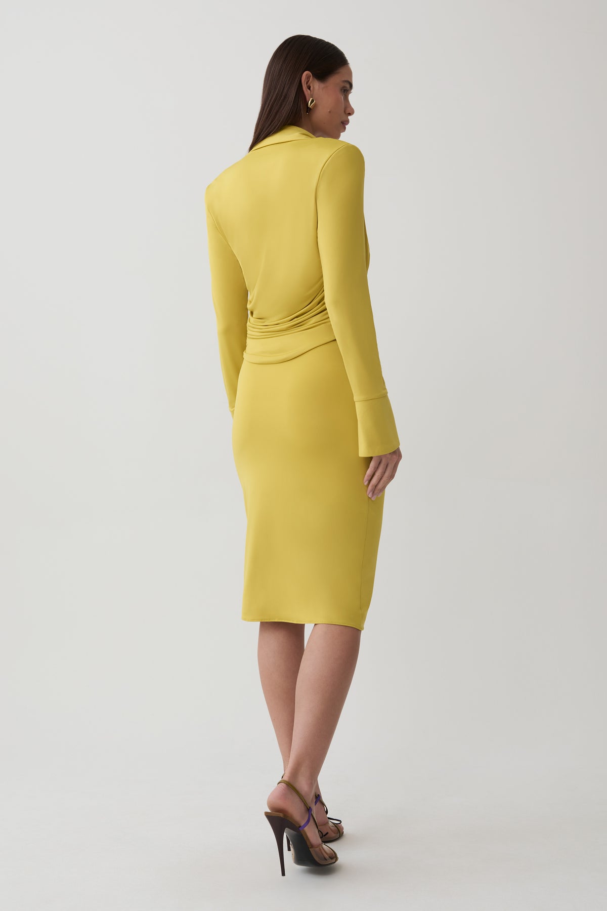 Svetlana Twist Side Detail Skirt - Chartreuse