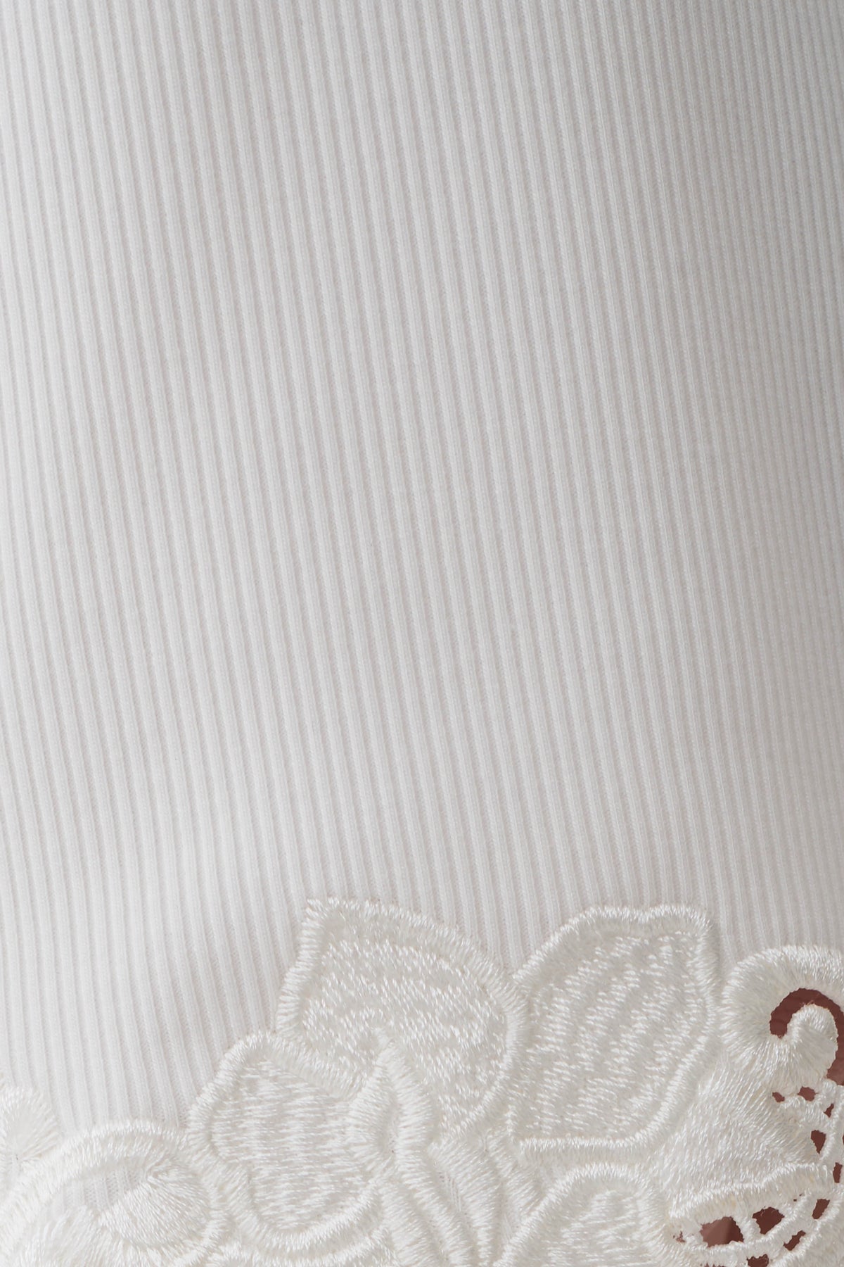 Jane Broiderie Ribbed Midi Skirt - White