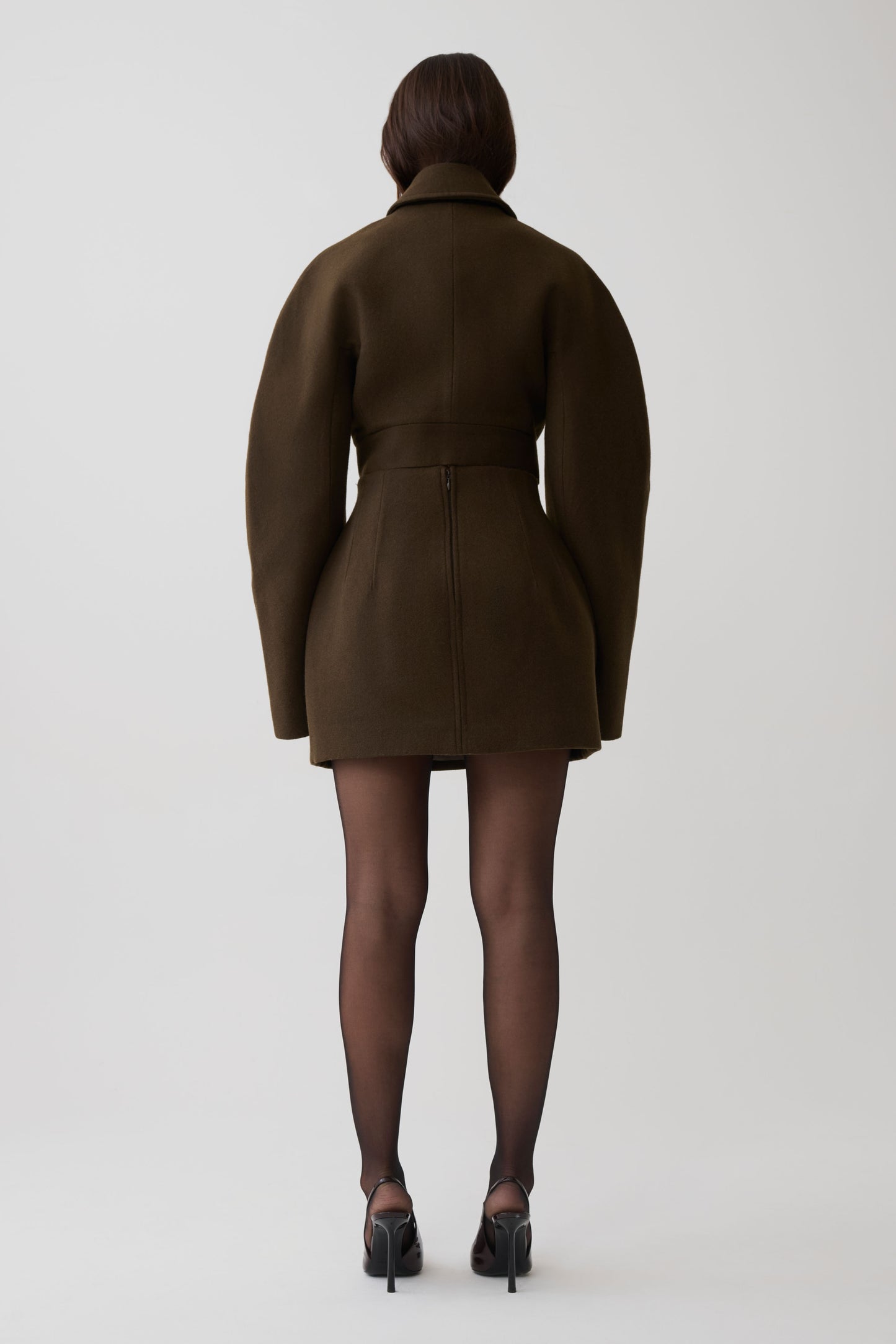 Jemima Wool Blend Mini Skirt - Chocolate