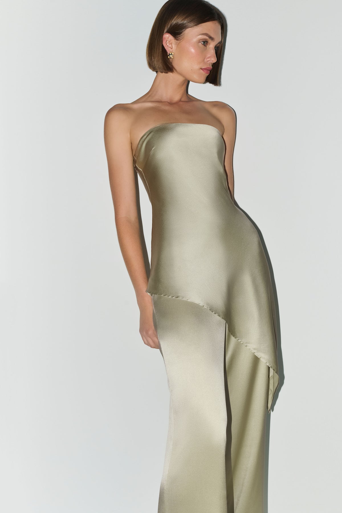 Kayla Silk Blend Straight Leg Pants - Sage