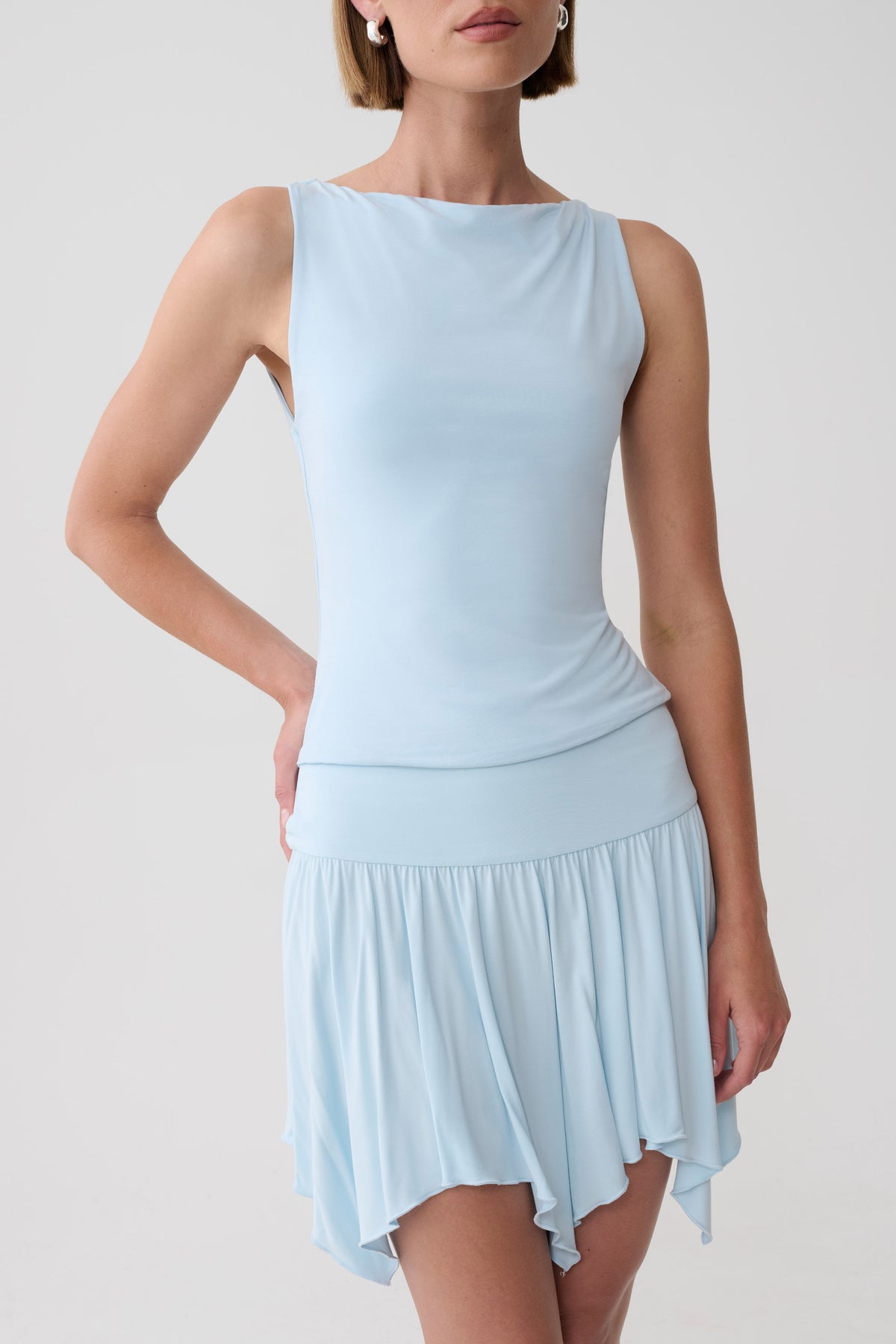 Nicolette Sleeveless Tank Top - Pale Blue #3