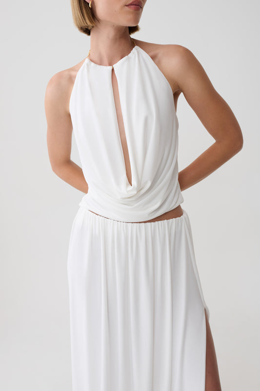 Banks Halter Neck Top With Hardware - White
