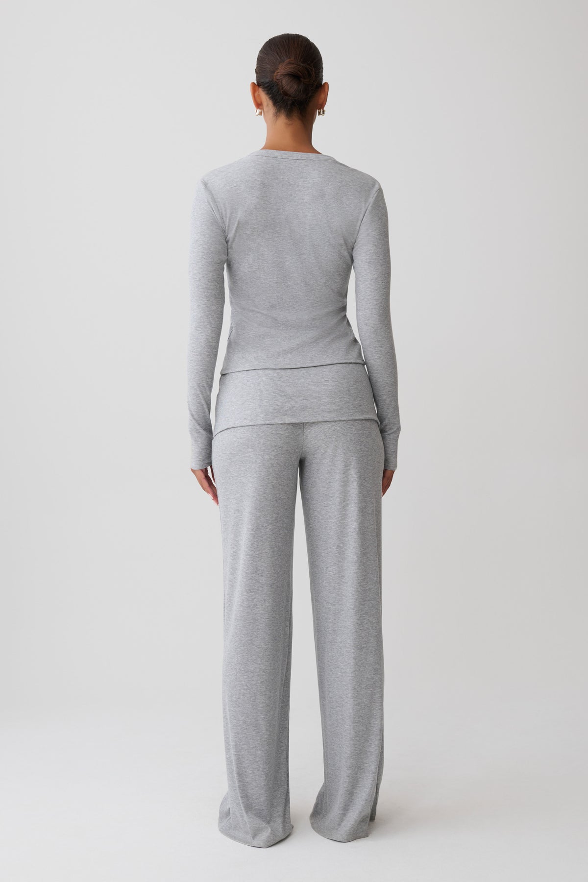 Evadne Button Down Jersey Cardigan - Grey Marle