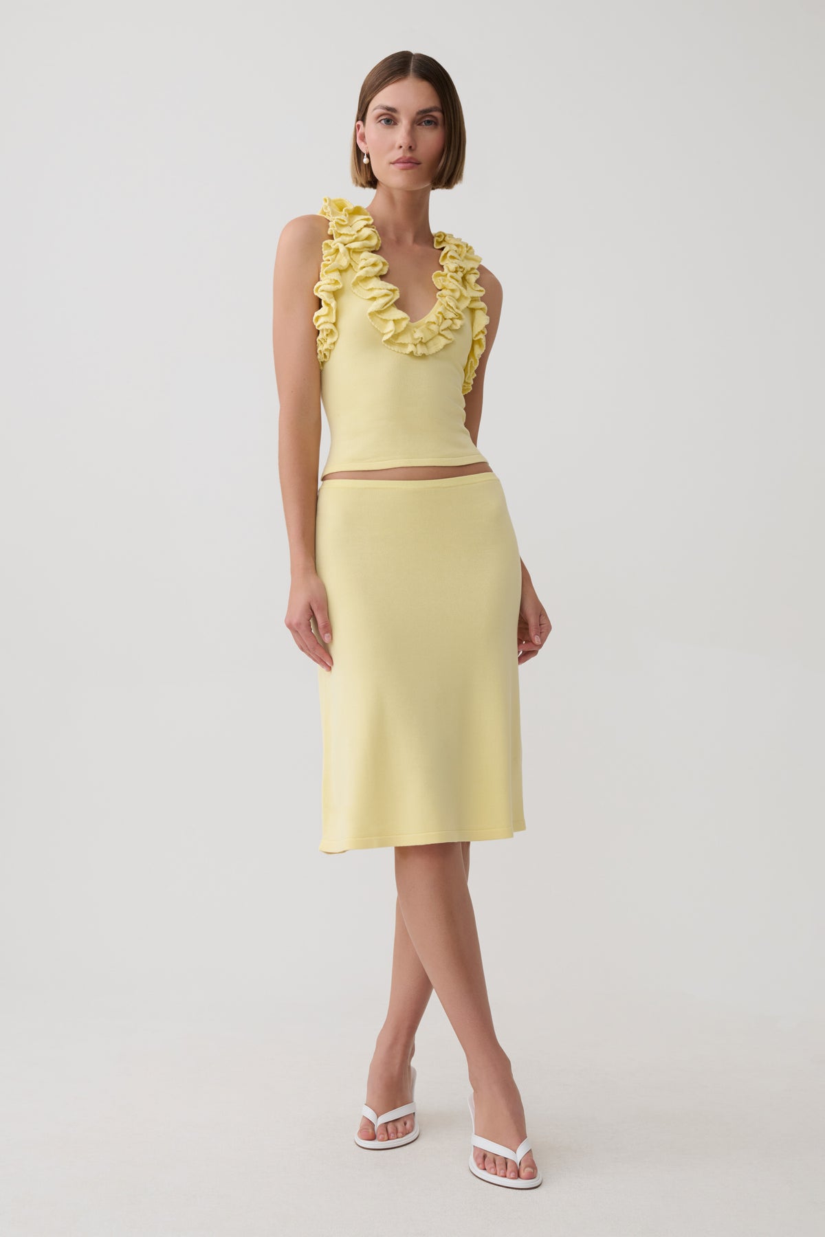 Tayler Ruffle Knit Top - Butter #4