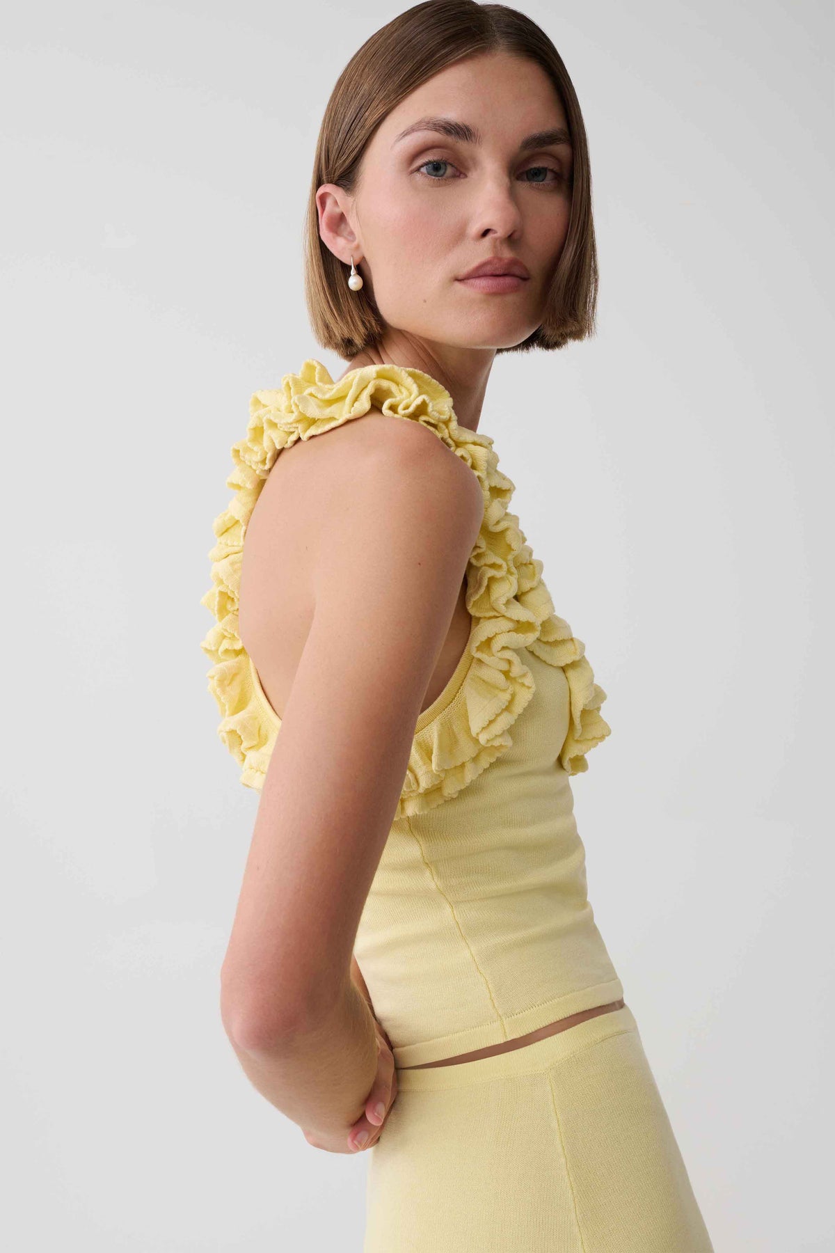 Tayler Ruffle Knit Top - Butter #3
