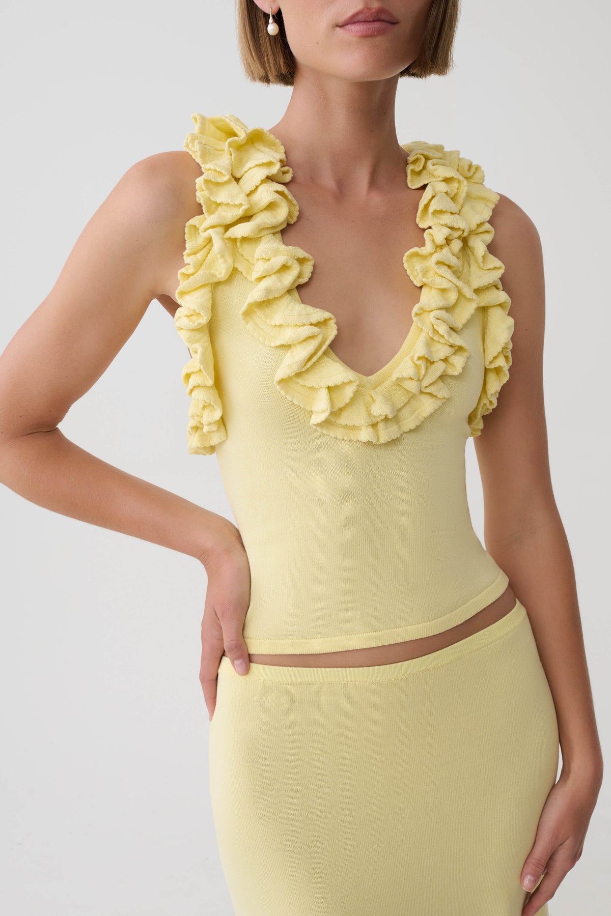 Tayler Ruffle Knit Top - Butter #6