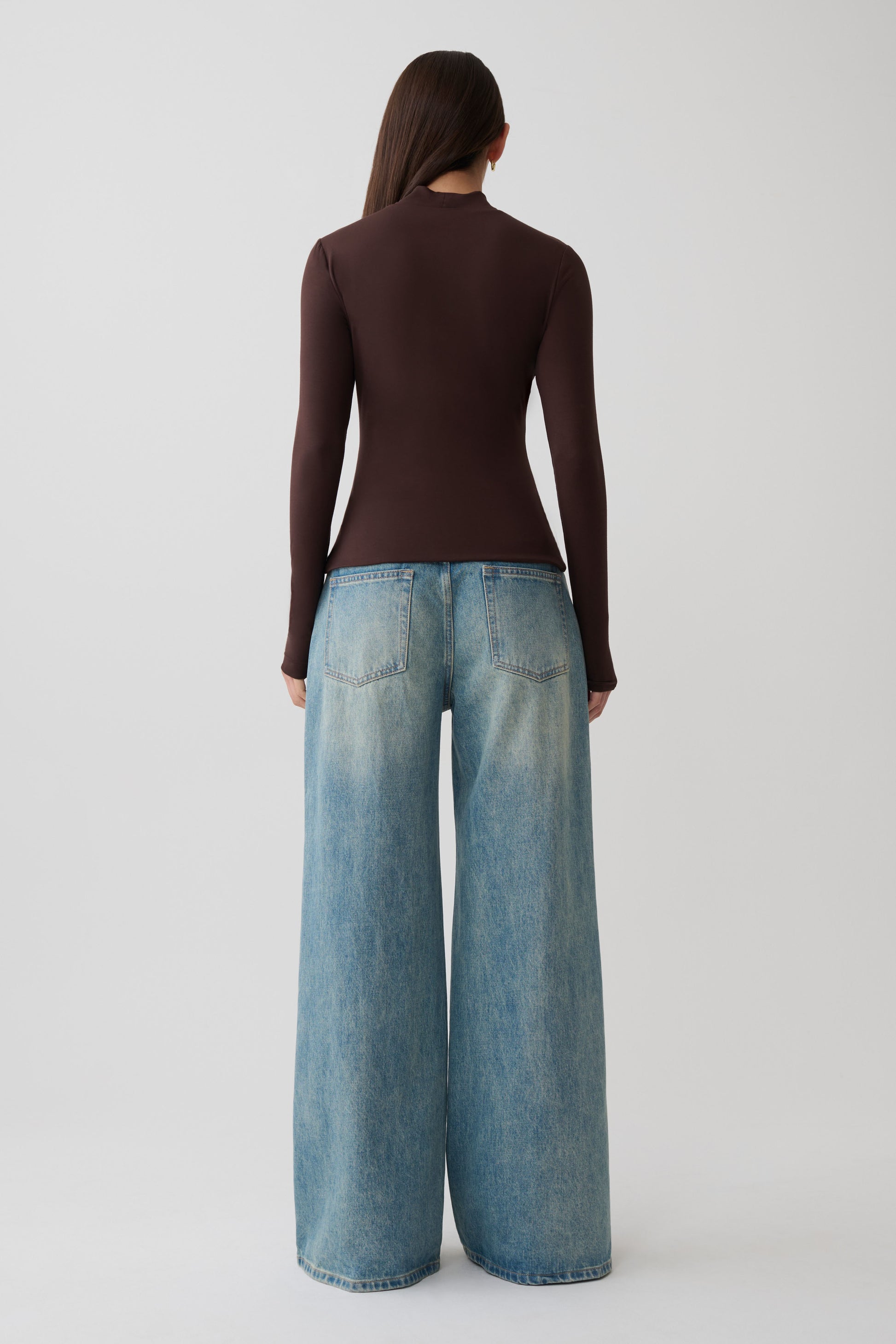 Jurney Longsleeve Roll Neck Top - Dark Chocolate #4