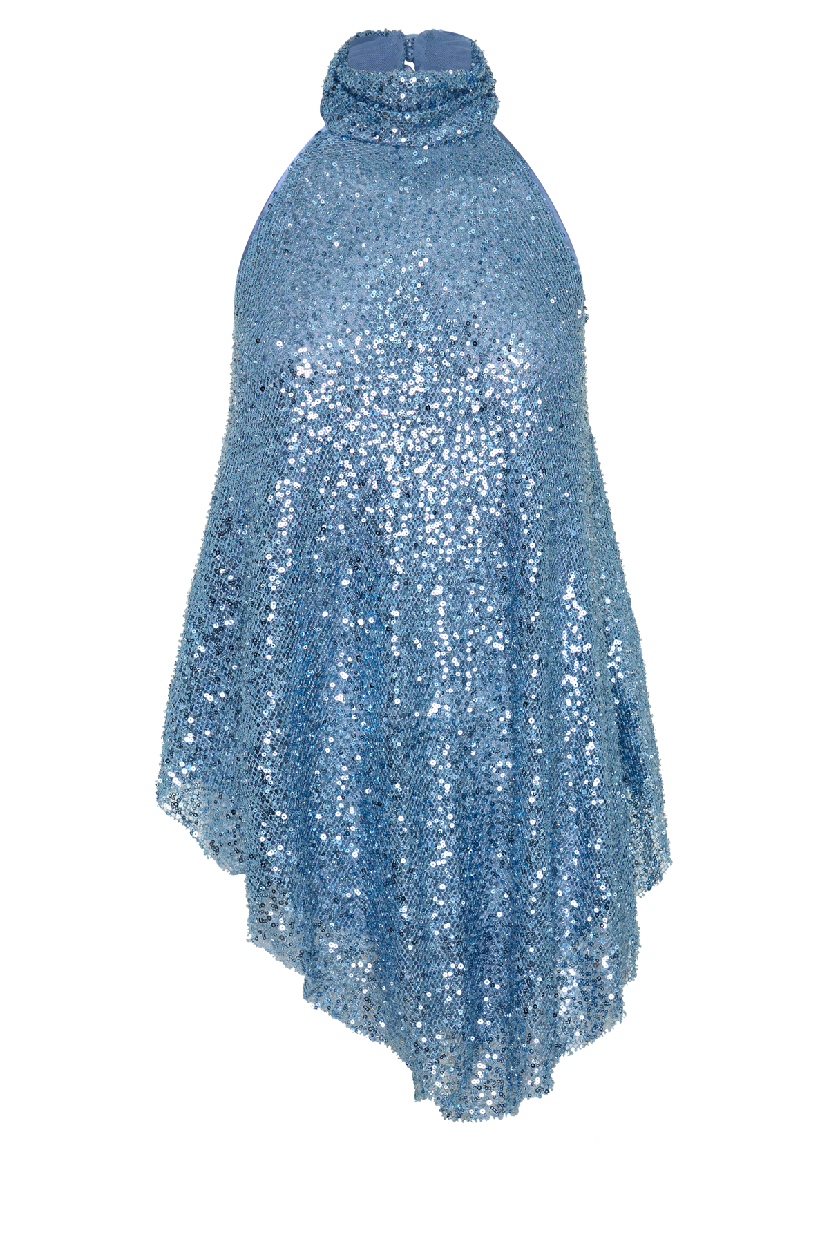 Ruby Beaded Sheer Longline Top - Blue