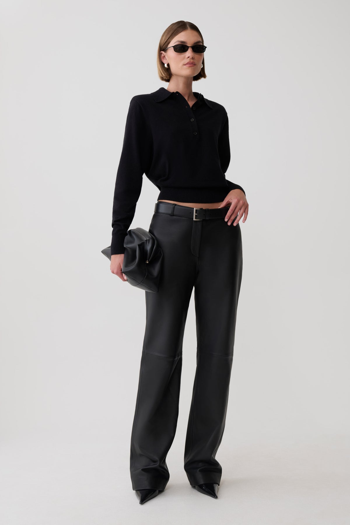 Logan Knit Top With Shoulder Pads - Black #4