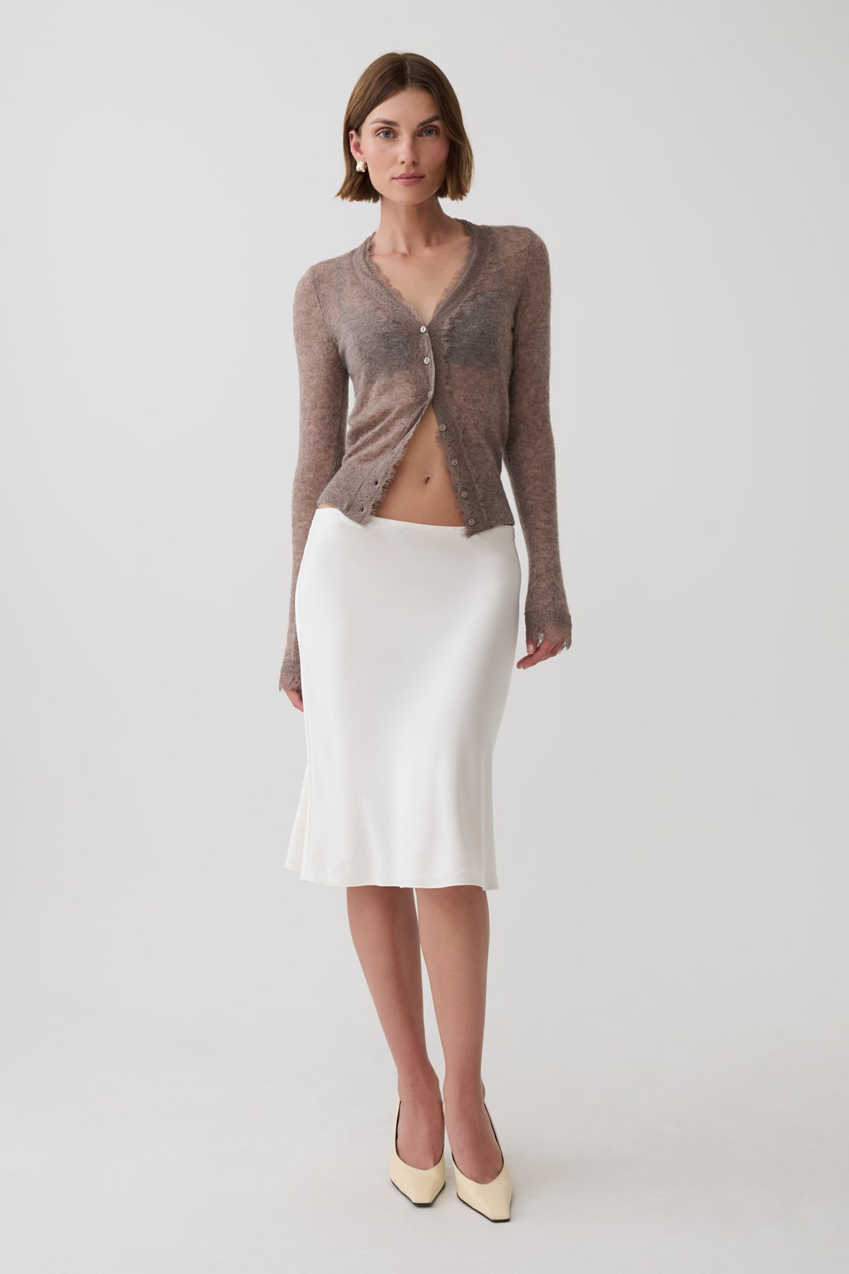 Amrita Lace Knit Cardigan - Oatmeal #5
