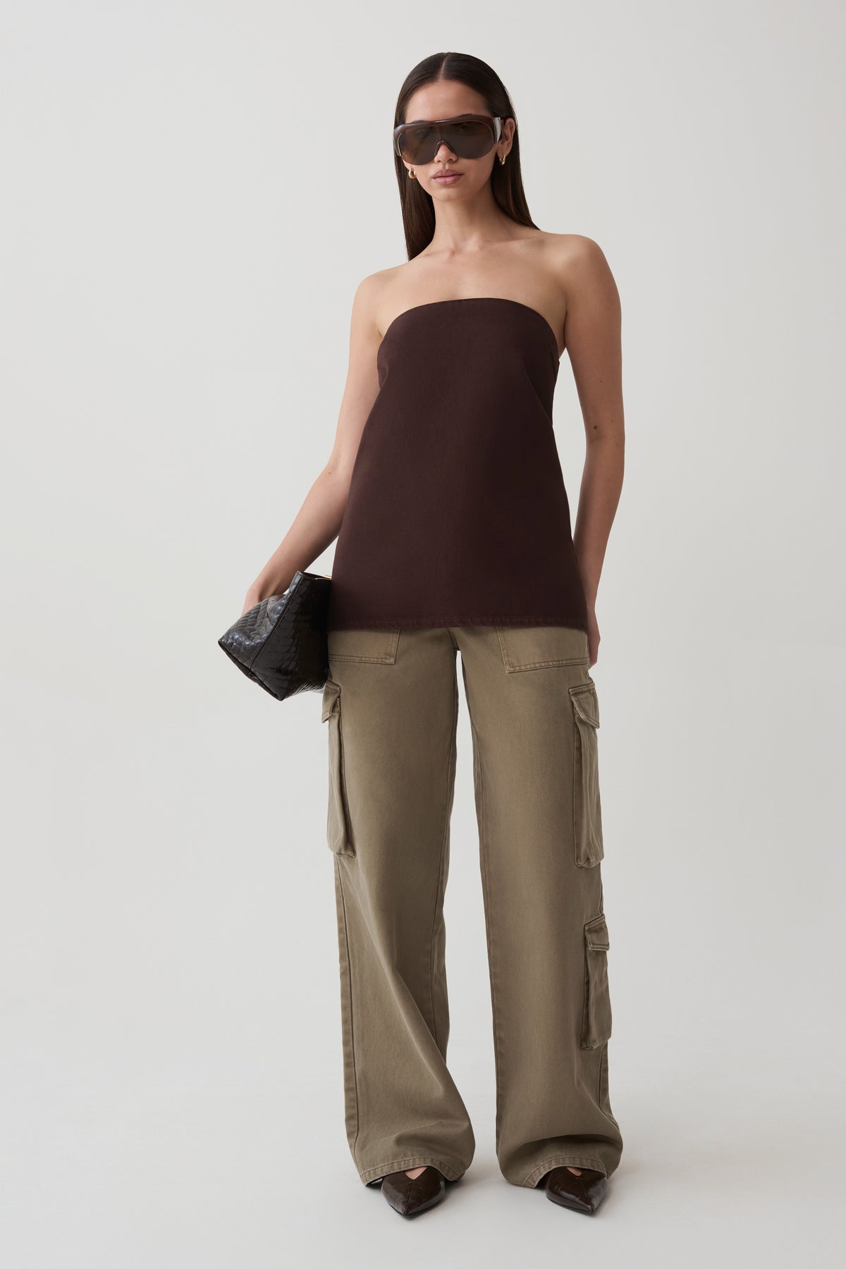 Anamarie Denim Strapless Top - Chocolate #5