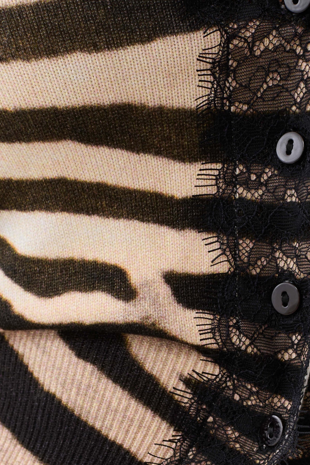 Amrita Lace Knit Cardigan - Zebra Print