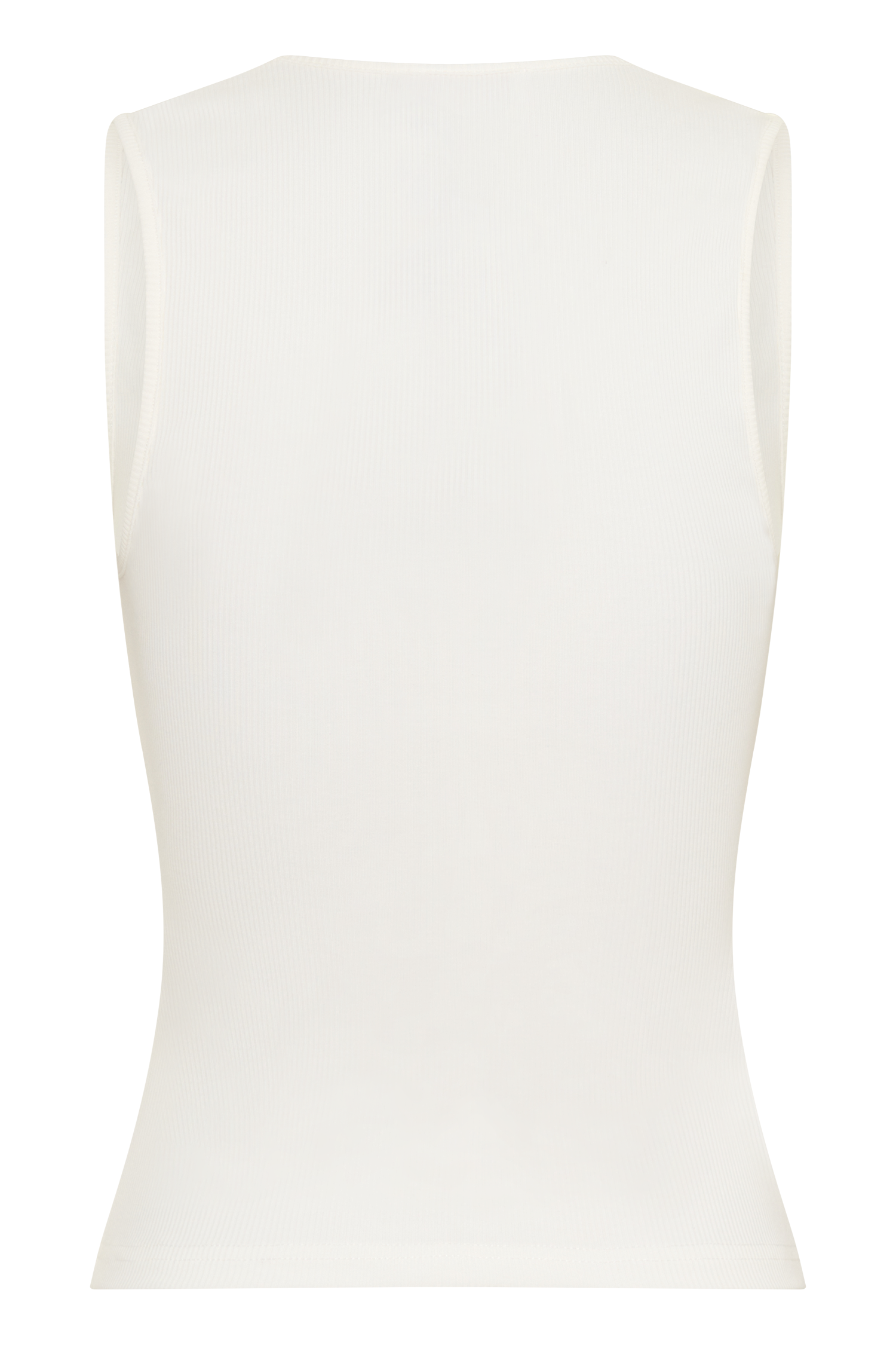 Vianna Broderie Ribbed Tank Top - Ivory | MESHKI