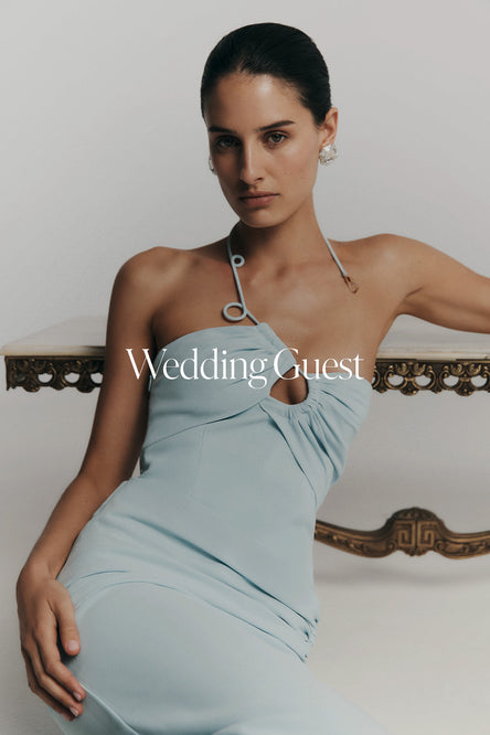 Woman in a light blue dress.