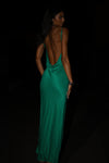 Jade Cowl Neck Backless Maxi Dress - Pistachio Green