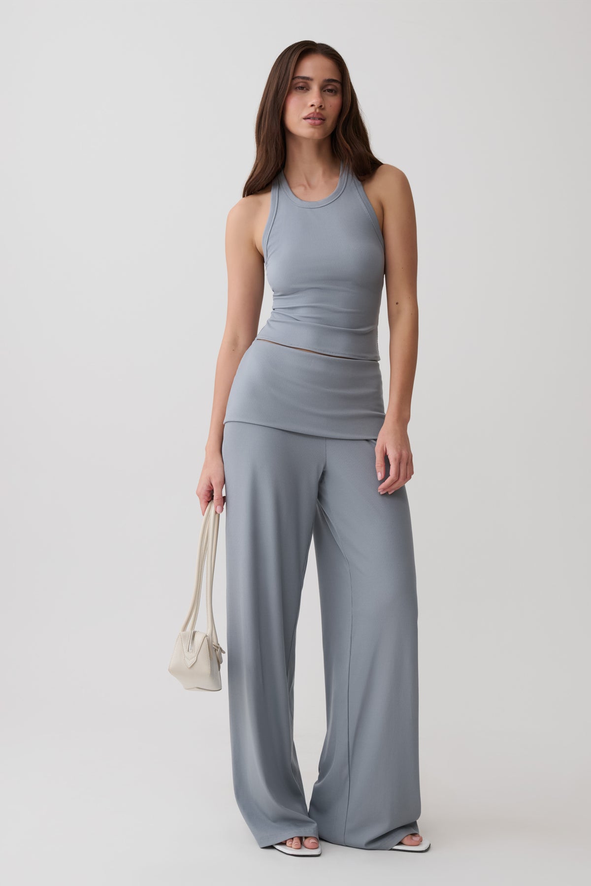 Evadne Elasticated Pants - Steel Blue #6