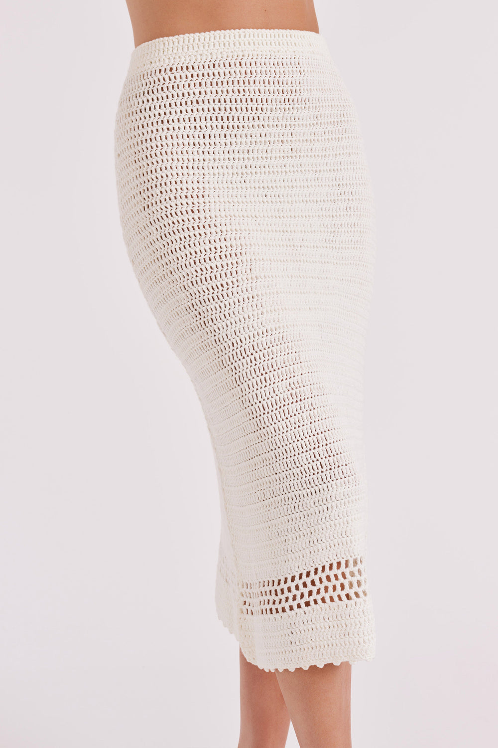 Paris Crochet Midi Skirt - Ivory