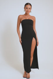 Rachel Maxi Split Front Dress - Black