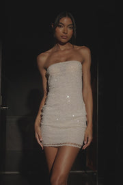 Yolanda Sequin Mini Dress - Buttercream