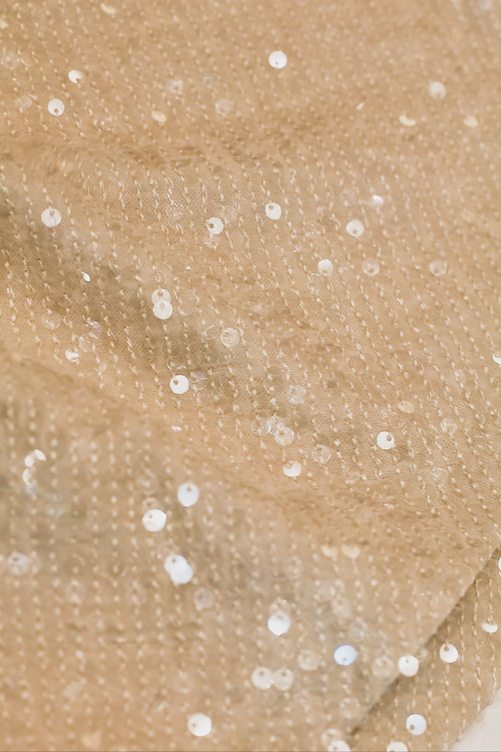 Cecilia Deep V Sequin Mini Dress - Cream