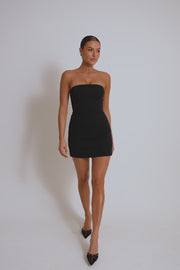 Maci Crepe Mini Dress - Black