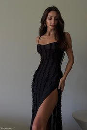 Jacinta Chiffon Maxi Dress - Black