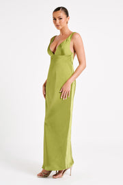 Carmelita Open Back Pearl Maxi Dress - Parakeet Green