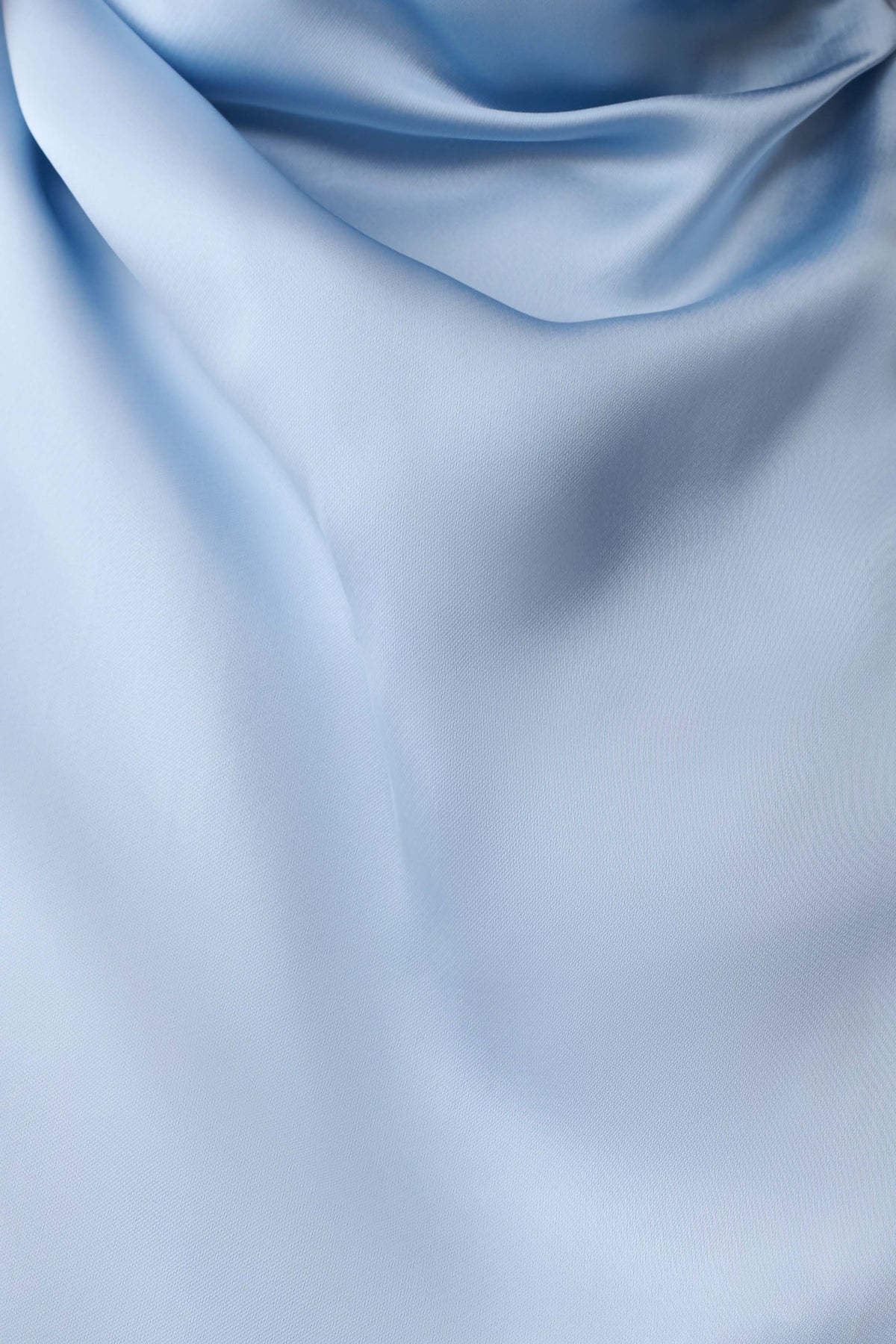 Sydney Asymmetrical Satin Halter Top - Cornflower Blue #5
