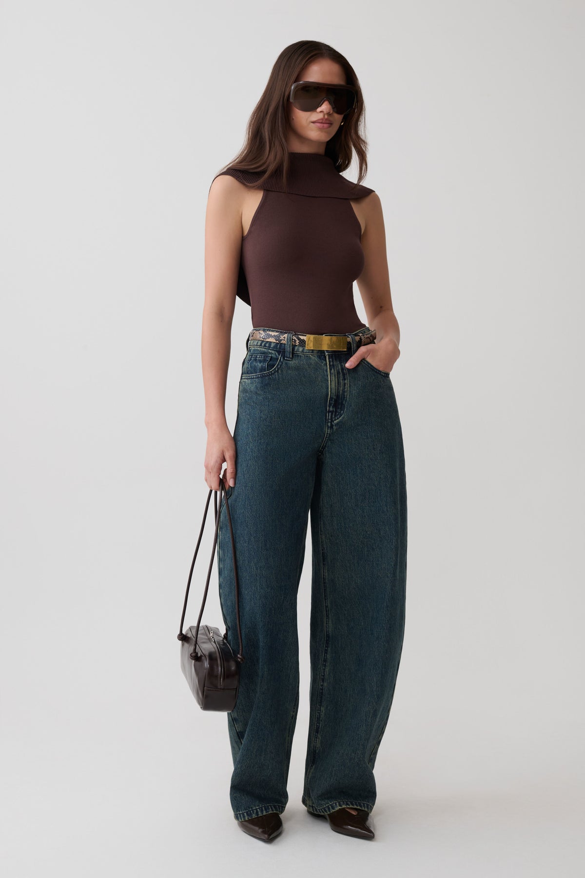 Ellen Knit Sleeveless Top - Chocolate #3