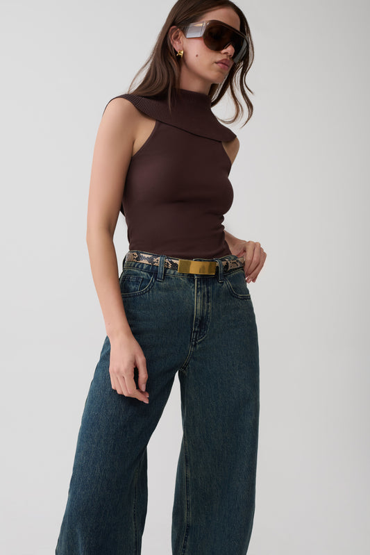 Ellen Knit Sleeveless Top - Chocolate