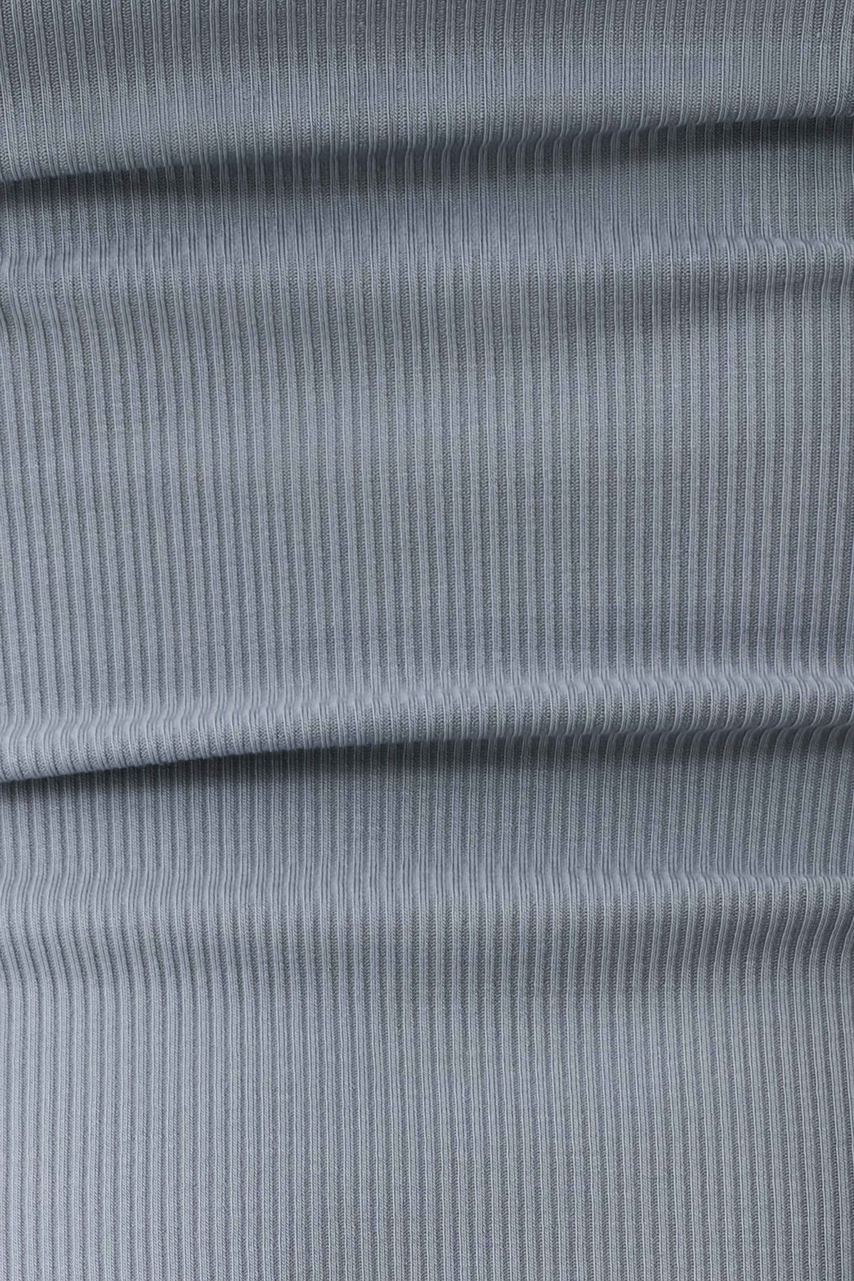 Evadne Ribbed Tank - Steel Blue