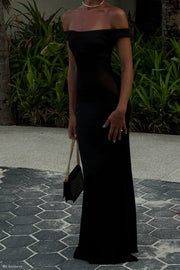 Desmond Slinky Maxi Dress With Diamante - Black