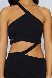 Oriane E-Hook Mini Dress - Black